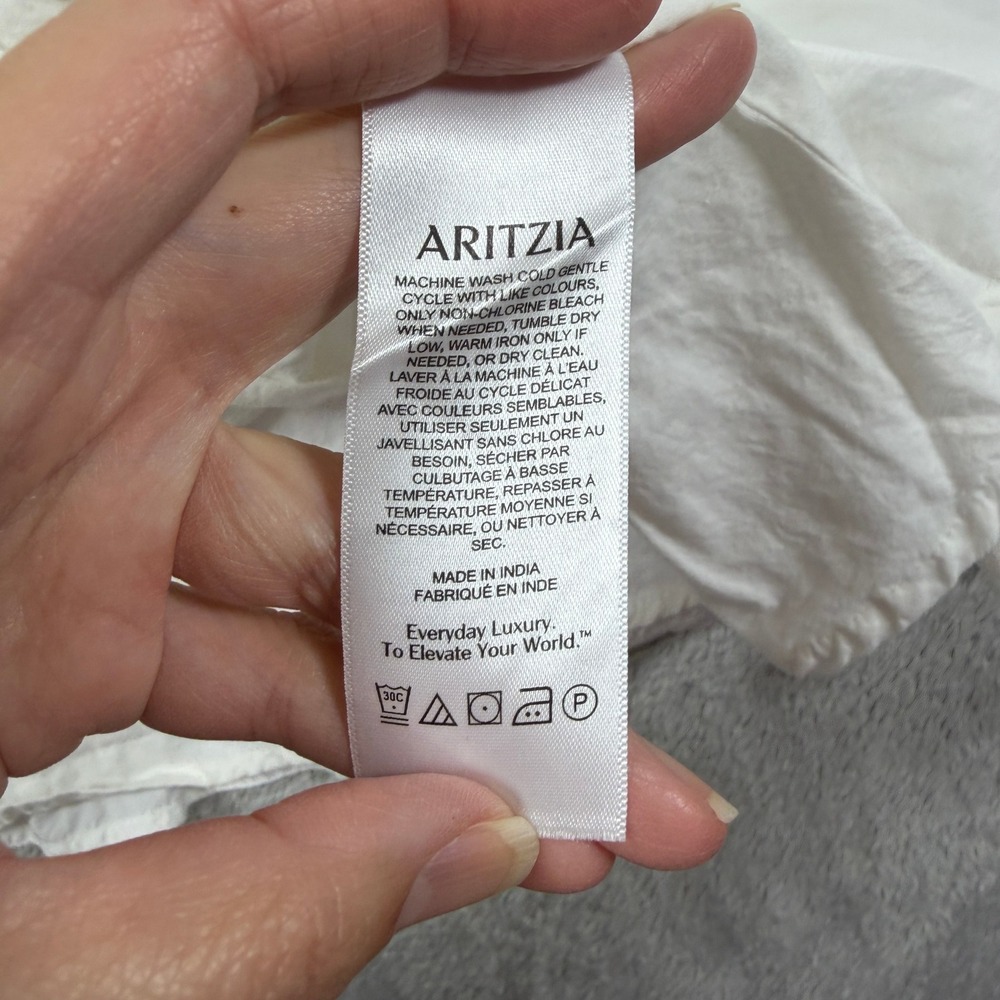 Sunday Best Aritzia Martine Poplin Mini Dress Women Large White Cotton Sundress - Picture 6 of 9